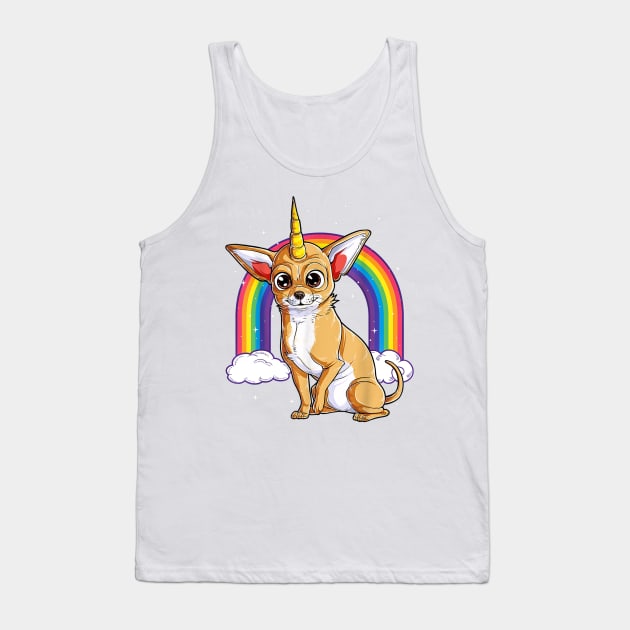 Chihuahua Unicorn Rainbow Tank Top by Pretr=ty